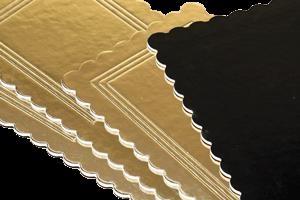 VASSOIO RETTANGOLARE 46X66 ORO/NERO KG10