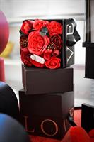 A26998 GIFT SCTOLA BOX NERA C/FIORI 16X16X16