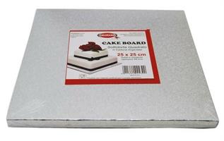 VASSOIO CAKEBOARD QUADRATO ARGENTO 25X25