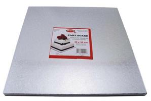 VASSOIO CAKEBOARD QUADRATO ARGENTO 35X35