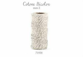 71958 ROTOLO COTONE BICOLOR MM2 100MT ARGENTO